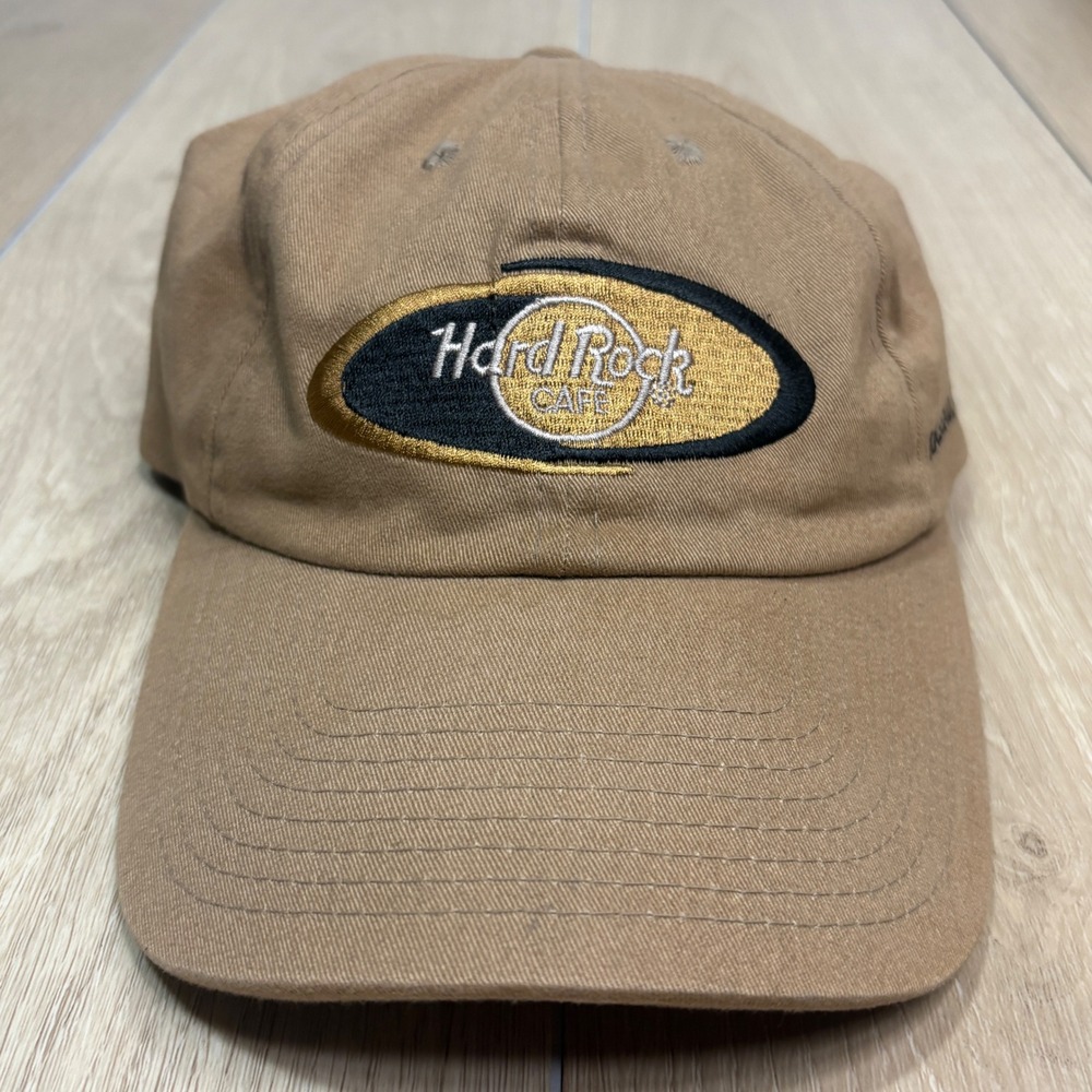 Hard Rock Cafe Nassau Bahamas Hat Tan Khaki Cotton‎ Adjustable Dad Cap Mens OSFA
